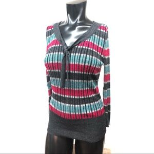 DKNY Striped Sweater Top